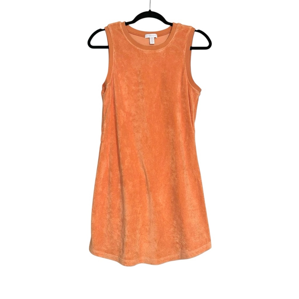 Beyond Yoga Out Of Town Sleeveless Terry Orange Mini Dress XS in Peach Blush
